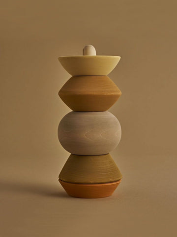Houten stapeltoren - Big ball sculpture stacking tower - Raduga Grez